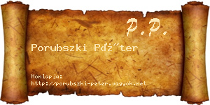 Porubszki Péter névjegykártya
