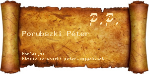 Porubszki Péter névjegykártya