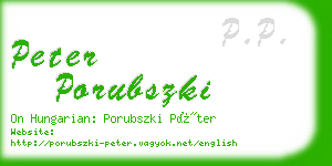 peter porubszki business card